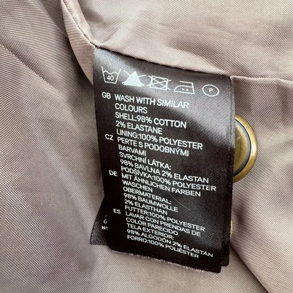 Military Studded Olive Green Jacket Size S Small 4 Steampunk Retro By H&M - Picture 6 of 10